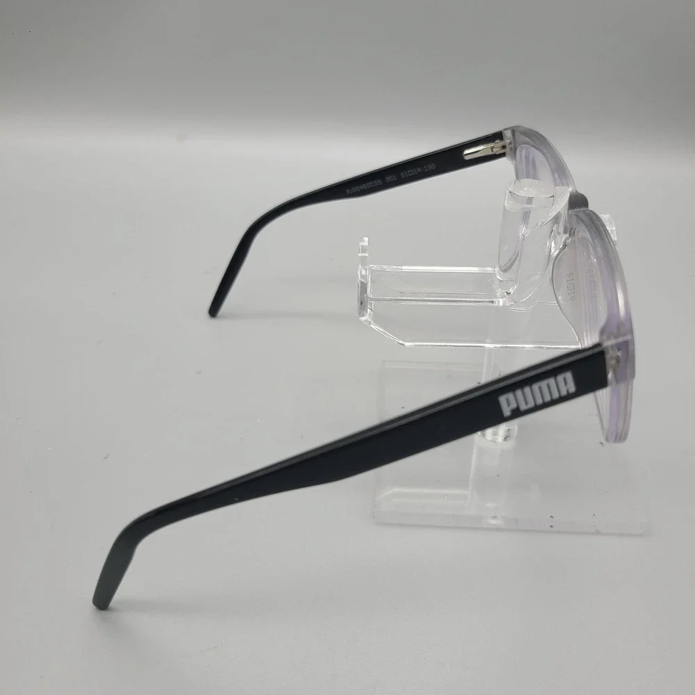 Puma Kids Clear Grey Black Rectangular Eyeglasses Frames PJ0046O 001 51-14-130
